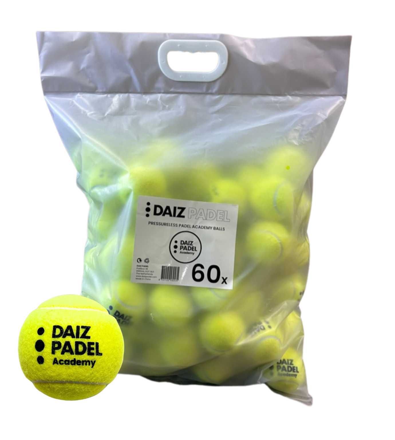 DAIZ ACADEMY PADEL BALLS – BAG 60