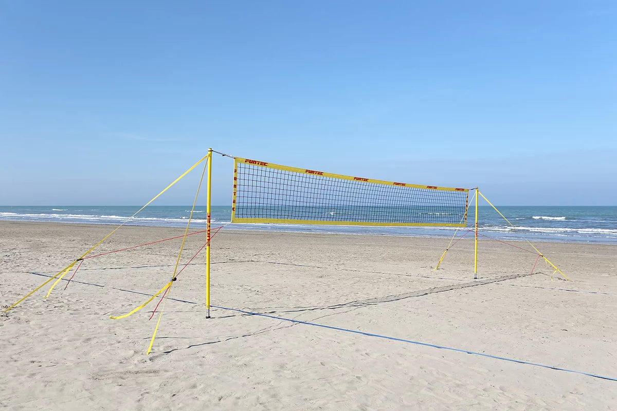 FUNTEC Pro Beach portatīvais pludmales volejbola un tenisa tīkla komplekts (15 kg)