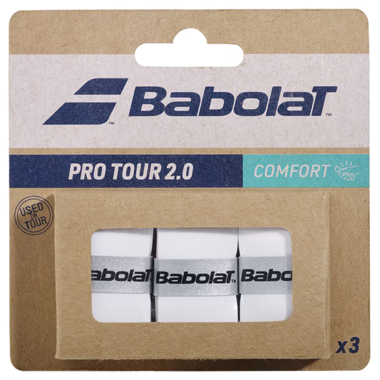 Overgrips BABOLAT Pro Tour 2.0 Comfort ( 3gab.), balts