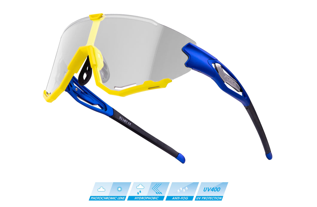 saulesbrilles FORCE CREED blue-fluo, photochr. lens