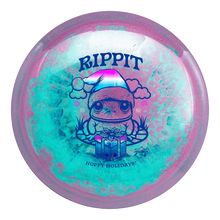 Load image into Gallery viewer, PRODIGY F7 500 SPECTRUM GLIMMER PLASTIC - &quot;HOPPY HOLIDAYS&quot; RIPPIT STAMP Disc golf disc
