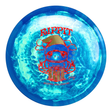 Load image into Gallery viewer, PRODIGY F7 500 SPECTRUM GLIMMER PLASTIC - &quot;HOPPY HOLIDAYS&quot; RIPPIT STAMP Disc golf disc
