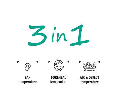 Infraröd öron panna termometer EVOLU icke-kontakt 3-i-1
