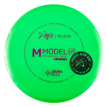 Load image into Gallery viewer, ACE LINE M MODEL US DURAFLEX GLOW PLASTIC Disc golf disc
