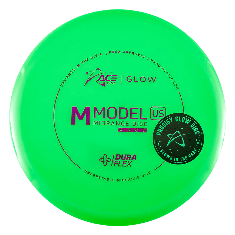 ACE LINE M MODEL US DURAFLEX GLOW PLASTIC Disc golf disc