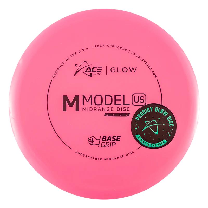 ACE LINE M MODEL US BASEGRIP GLOW PLASTIC Disc golf disc