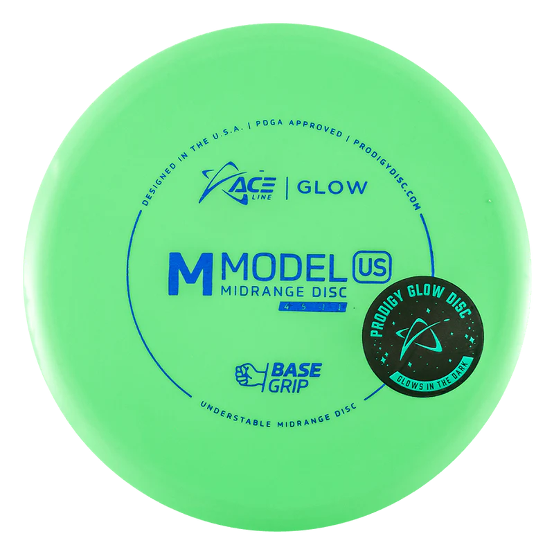 ACE LINE M MODEL US BASEGRIP GLOW PLASTIC Disc golf disc