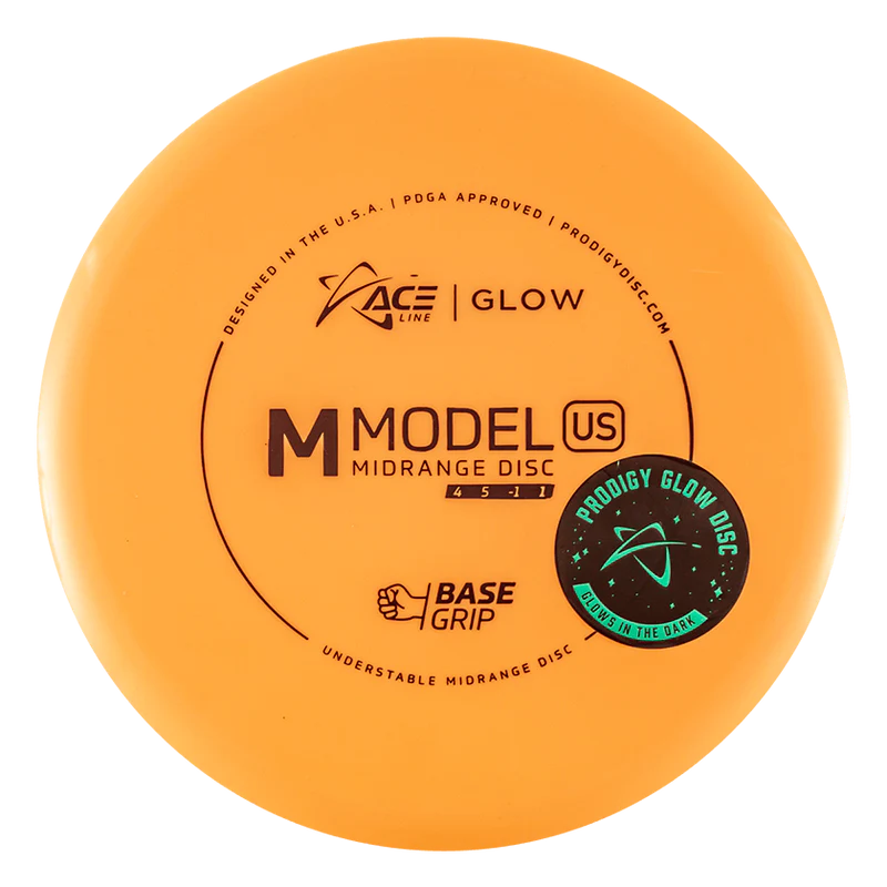 ACE LINE M MODEL US BASEGRIP GLOW PLASTIC Disc golf disc
