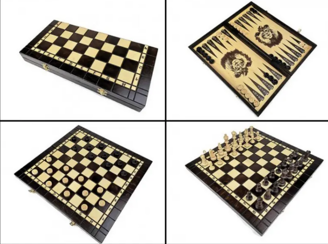 Backgammon, Chess & Checkers 3 in 1