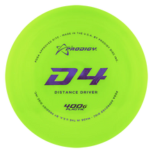 Load image into Gallery viewer, PRODIGY D4 400G PLASTIC Disc golf disc
