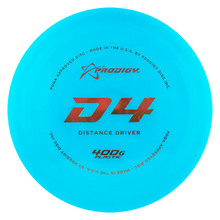 Load image into Gallery viewer, PRODIGY D4 400G PLASTIC Disc golf disc
