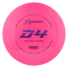 Load image into Gallery viewer, PRODIGY D4 400G PLASTIC Disc golf disc
