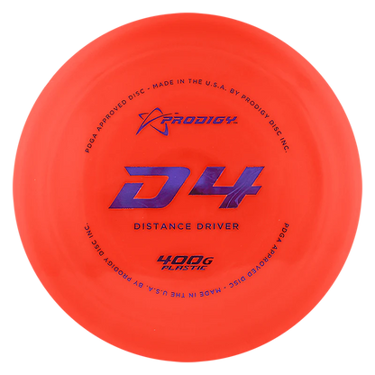 PRODIGY D4 400G PLASTIC Disc golf disc