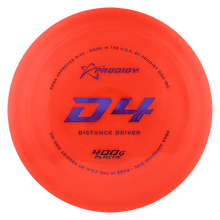 Load image into Gallery viewer, PRODIGY D4 400G PLASTIC Disc golf disc
