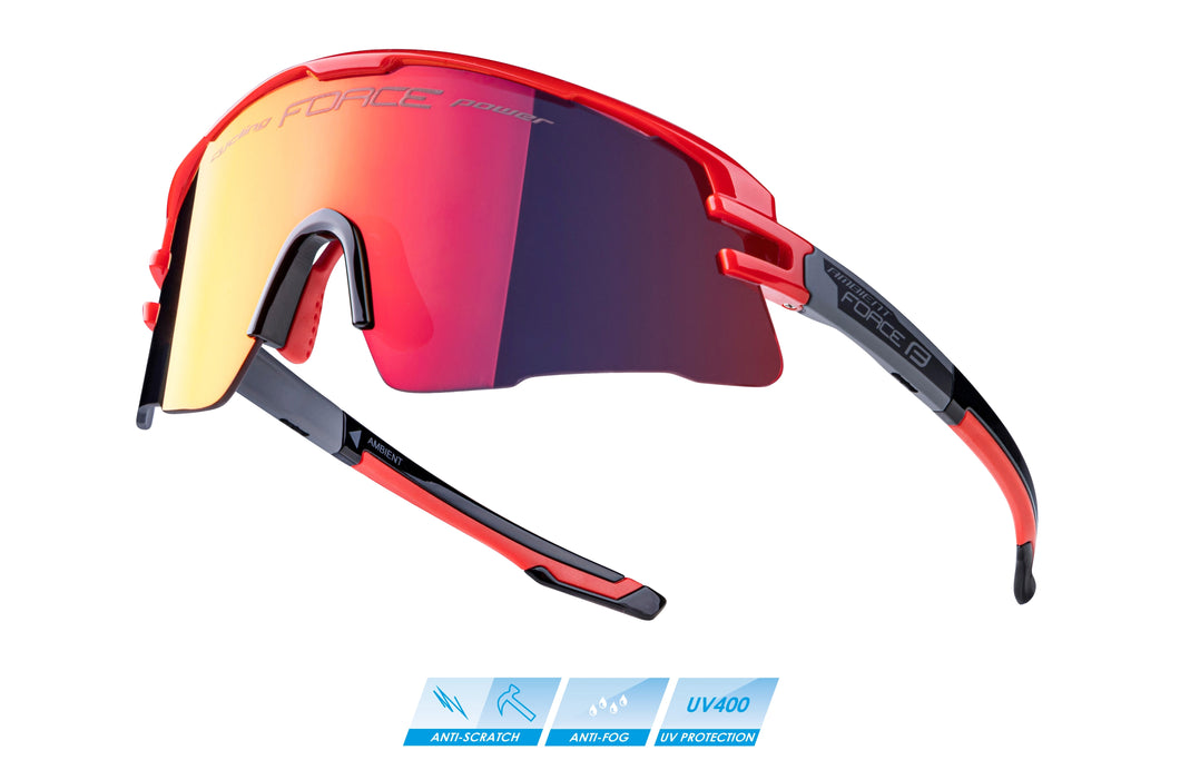 sunglasses FORCE AMBIENT,red-grey, red mirror lens