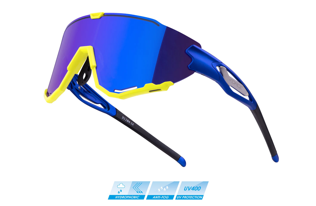 saulesbrilles FORCE CREED zils-fluo,zilas revo lēcas