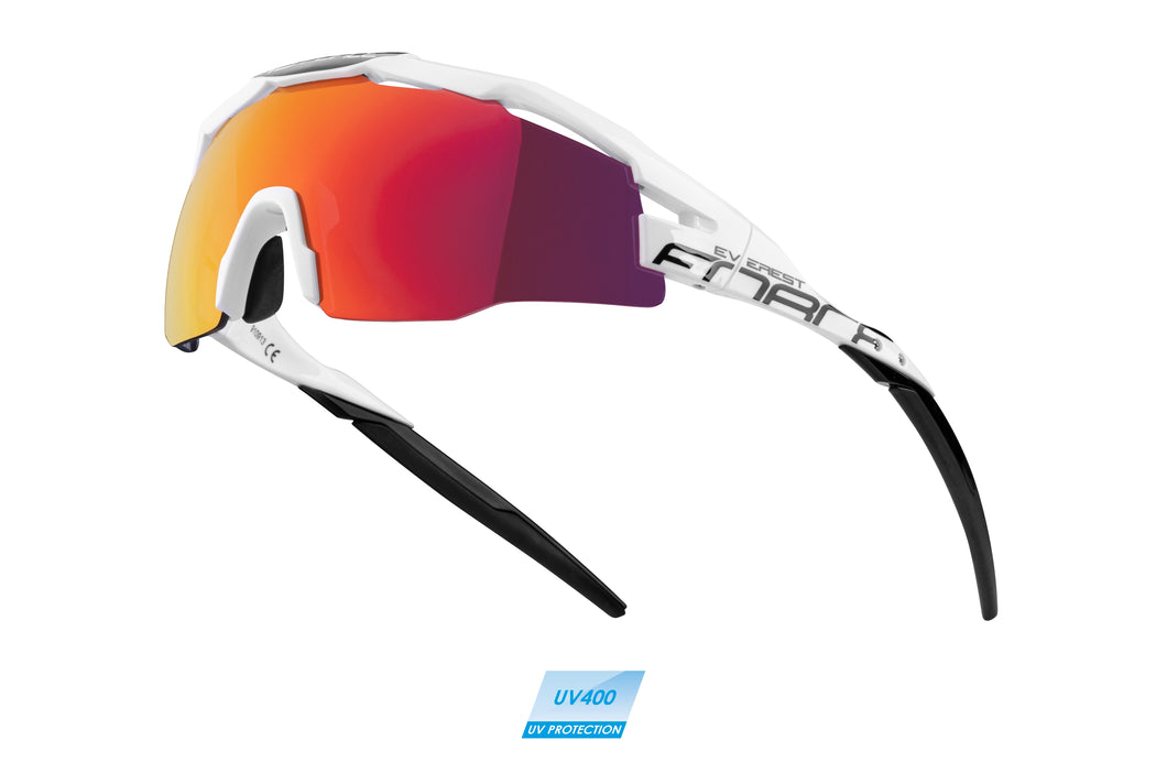 sunglasses FORCE EVEREST,white-bl.,red mirror lens